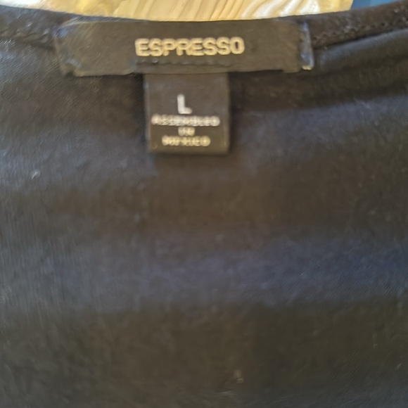 Espresso tunic with embroidered neck and sheer panel - Picture 7 of 9